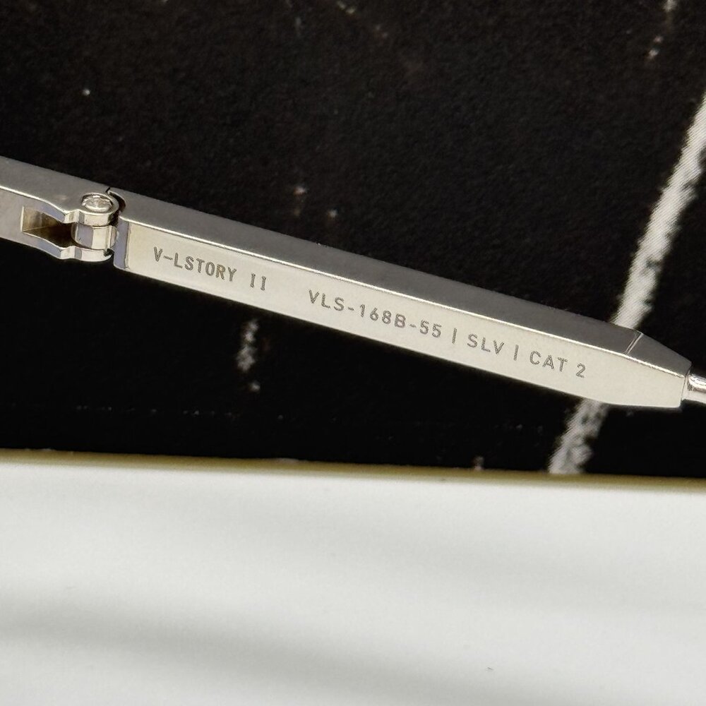 NEW VALENTINO VLS-168B SILVER BLUE UNISEX SUNGLASSES - Picture 8 of 9